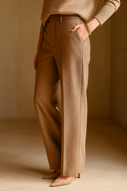 Rosalind | Women’s High-Waisted Wool Herringbone Pants