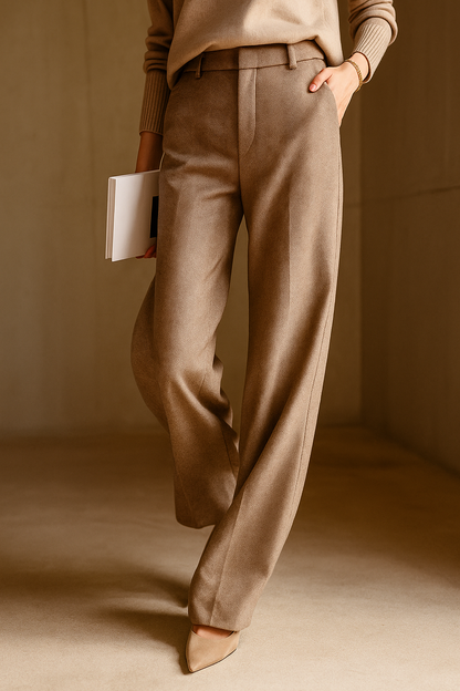 Rosalind | Women’s High-Waisted Wool Herringbone Pants