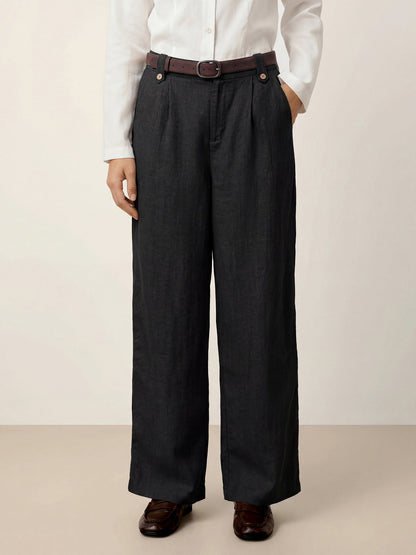 Sawyer | Women’s Linen-Lyocell Pleated Wide Leg Trousers