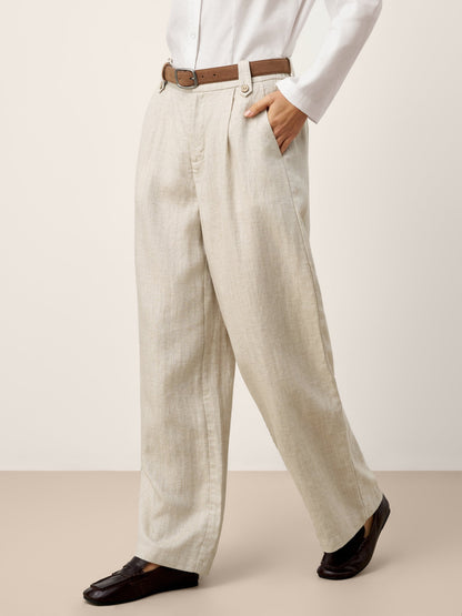Sawyer | Women’s Linen-Lyocell Pleated Wide Leg Trousers