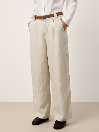Sawyer | Women’s Linen-Lyocell Pleated Wide Leg Trousers