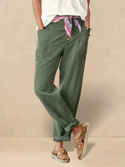 Blair | Women’s Linen Button-Fly High-Waist Trousers