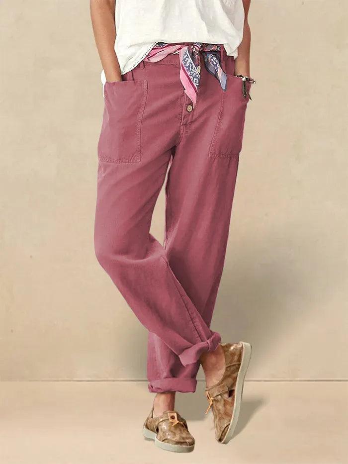 Blair | Women’s Linen Button-Fly High-Waist Trousers