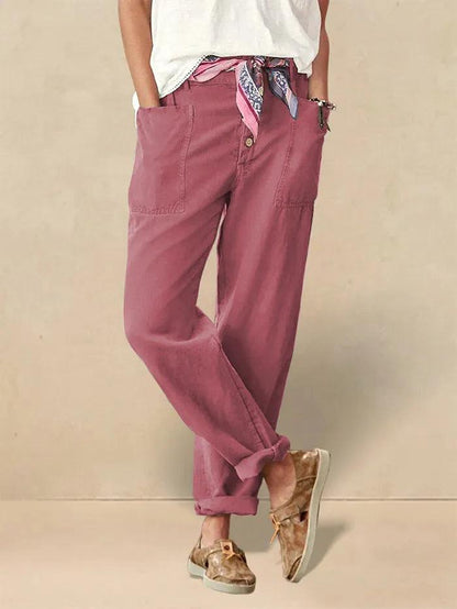 Blair | Women’s Linen Button-Fly High-Waist Trousers