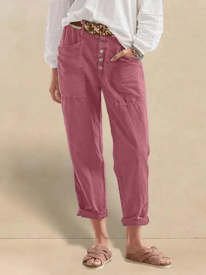 Blair | Women’s Linen Button-Fly High-Waist Trousers