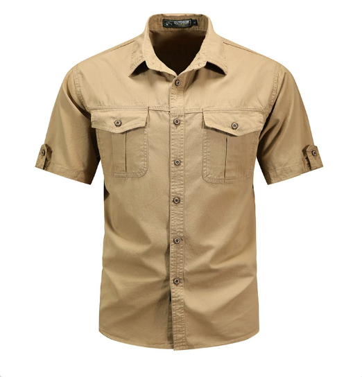 Tavian | Men’s Short Sleeve Utility Button Up Shirt