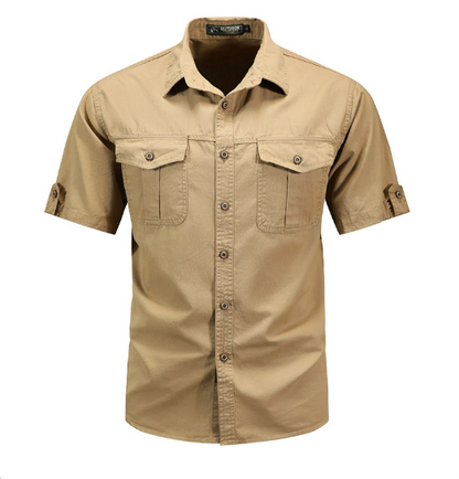 Tavian | Men’s Short Sleeve Utility Button Up Shirt