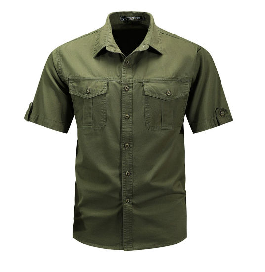 Tavian | Men’s Short Sleeve Utility Button Up Shirt