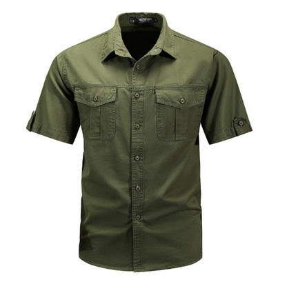 Tavian | Men’s Short Sleeve Utility Button Up Shirt