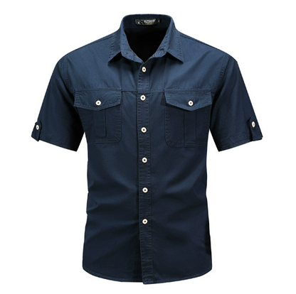 Tavian | Men’s Short Sleeve Utility Button Up Shirt