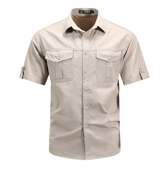 Tavian | Men’s Short Sleeve Utility Button Up Shirt