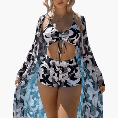 Elaria | Women’s Two-Piece Swimsuit Set with V-Neck Top