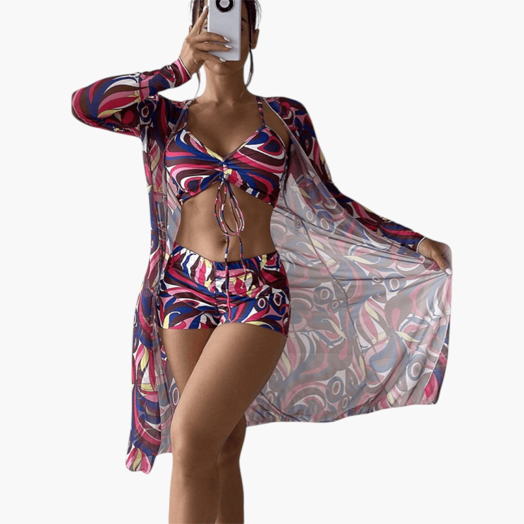 Elaria | Women’s Two-Piece Swimsuit Set with V-Neck Top
