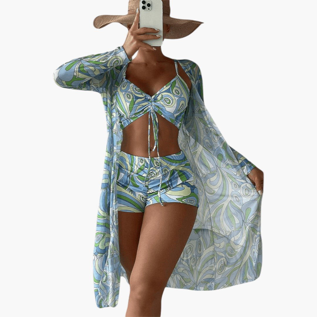 Elaria | Women’s Two-Piece Swimsuit Set with V-Neck Top