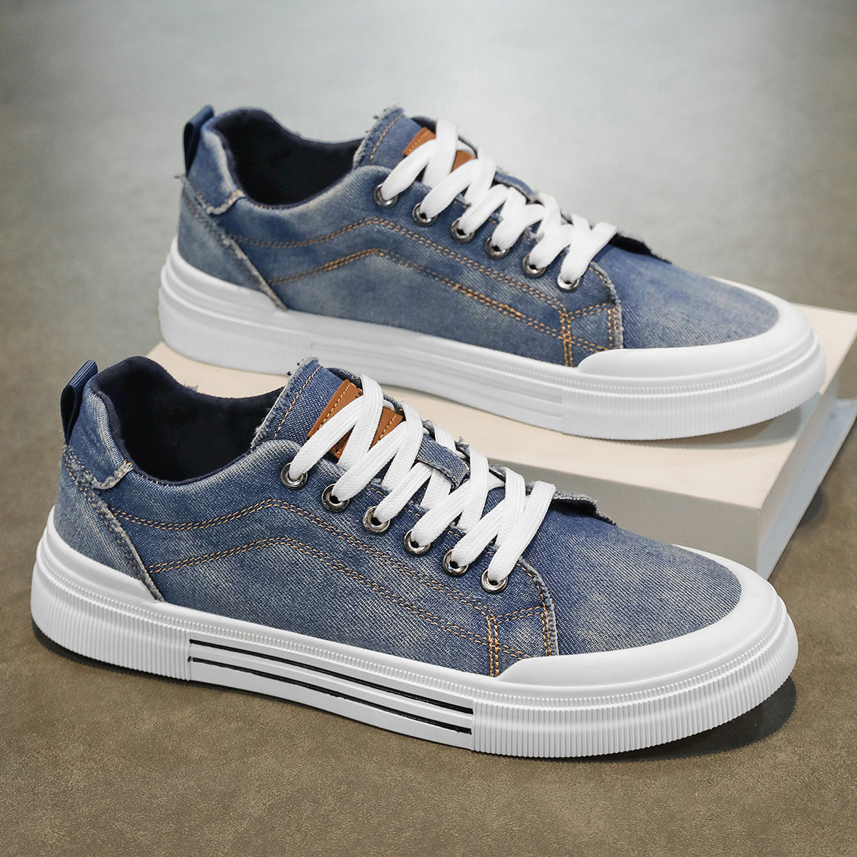 Derek | Men’s Denim Lace-Up Everyday Sneakers