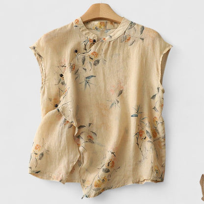 Eliora | Women’s Elegant Floral Mock Neck Blouse