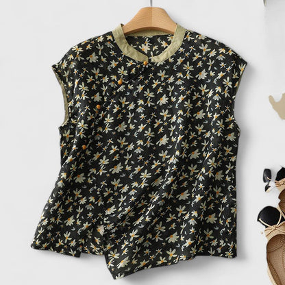 Eliora | Women’s Elegant Floral Mock Neck Blouse