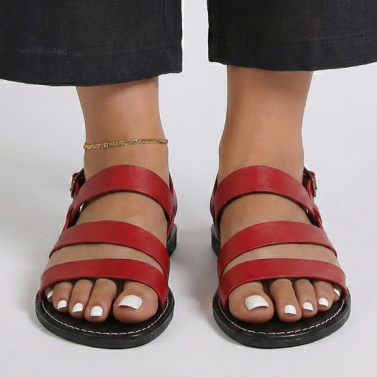 Teagan | Women’s Sleek Multi Strap Flat Sandals