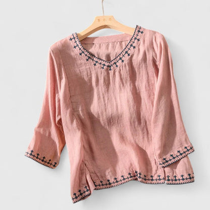 Avalyn | Women’s Embroidered V Neck Blouse