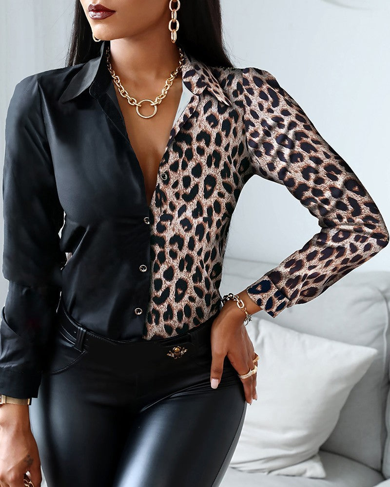 Cassandra | Women’s Classic Collar Shirt with Patterns and Closure