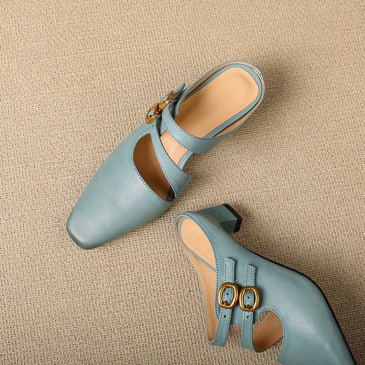 Donna | Women’s Dual Strap Mule Heels