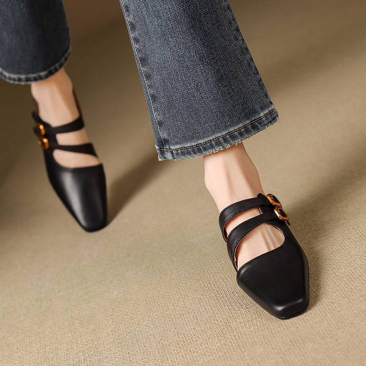 Donna | Women’s Dual Strap Mule Heels