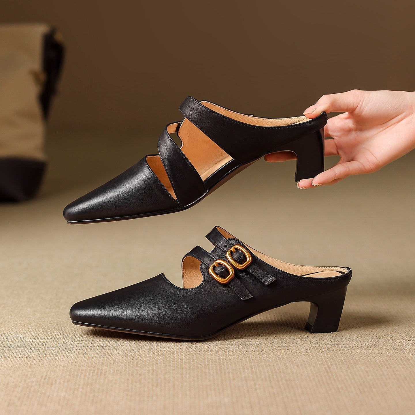 Donna | Women’s Dual Strap Mule Heels