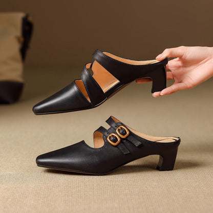 Donna | Women’s Dual Strap Mule Heels