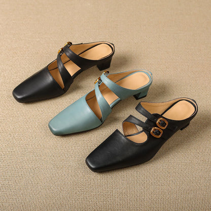 Donna | Women’s Dual Strap Mule Heels