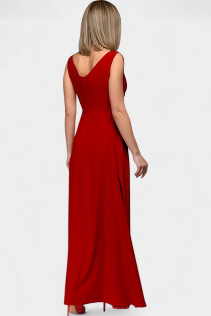 Elarisse | Women’s Elegant V Neck Maxi Dress with Slit