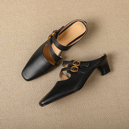 Donna | Women’s Dual Strap Mule Heels
