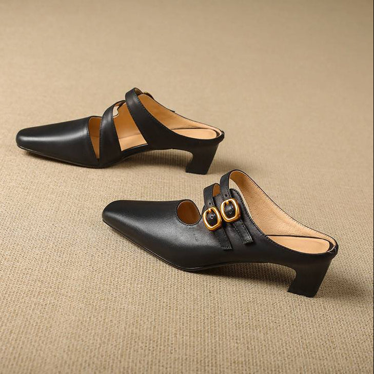Donna | Women’s Dual Strap Mule Heels