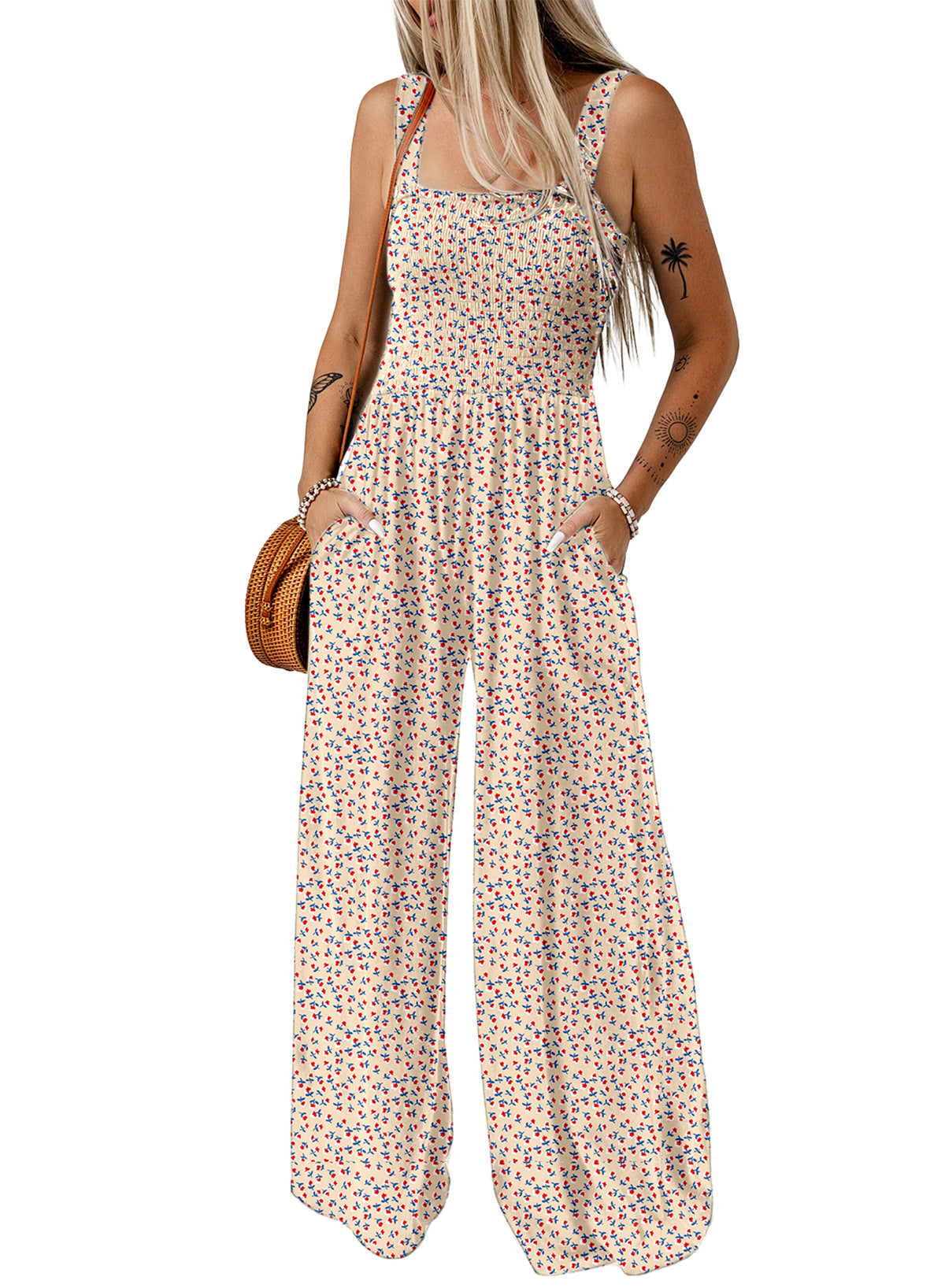 Adalyn | Women’s Elegant Spring Floral Wide-Leg Jumpsuit