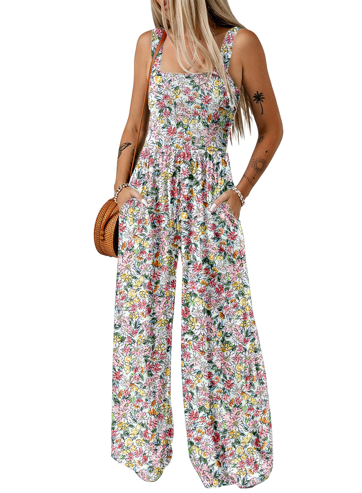Adalyn | Women’s Elegant Spring Floral Wide-Leg Jumpsuit