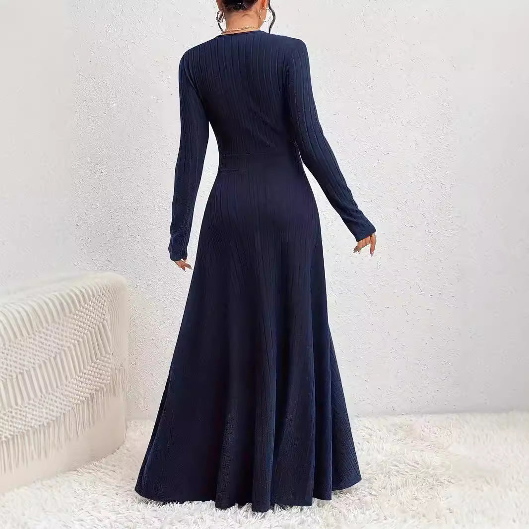 Isabella | Women’s Elegant Knit Fit-and-Flare Maxi Dress