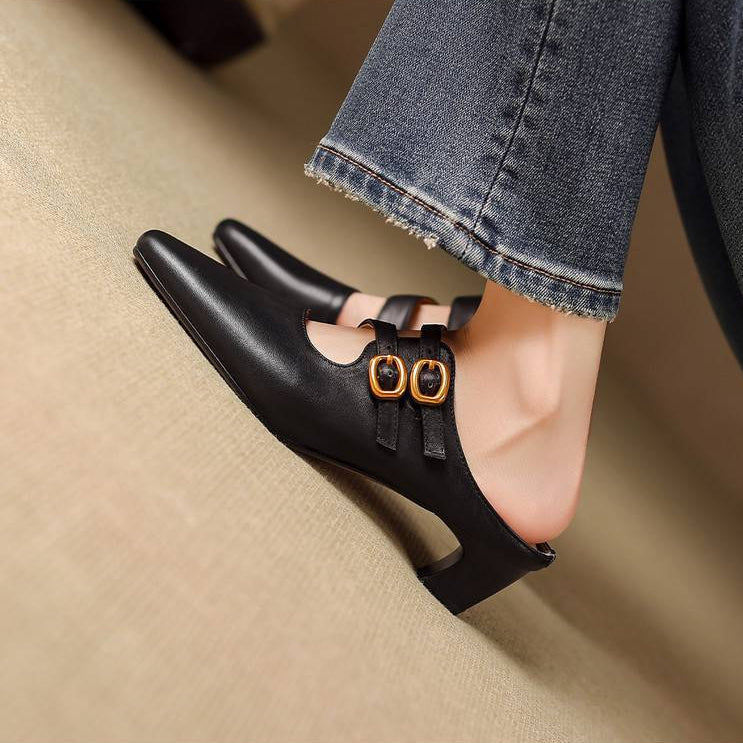 Donna | Women’s Dual Strap Mule Heels