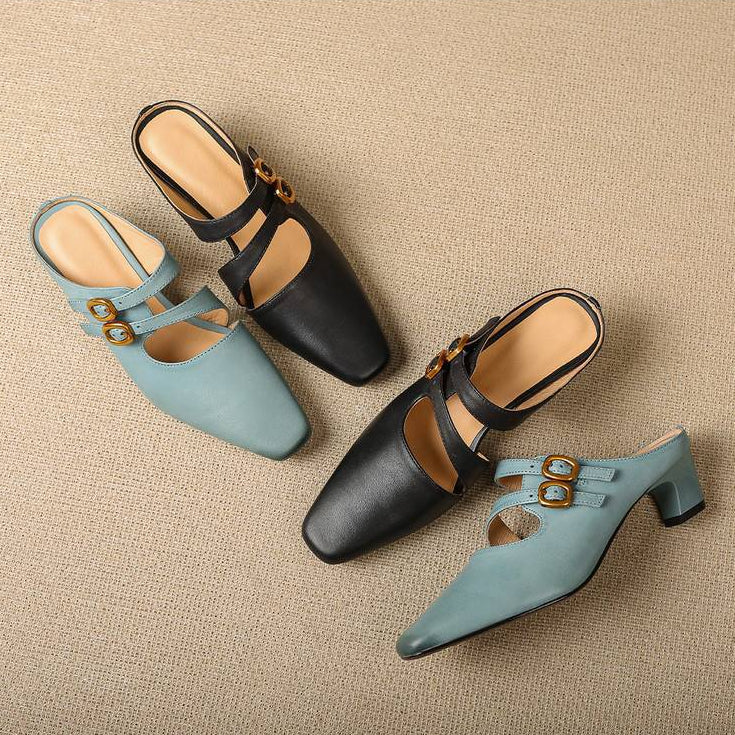 Donna | Women’s Dual Strap Mule Heels
