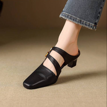 Donna | Women’s Dual Strap Mule Heels