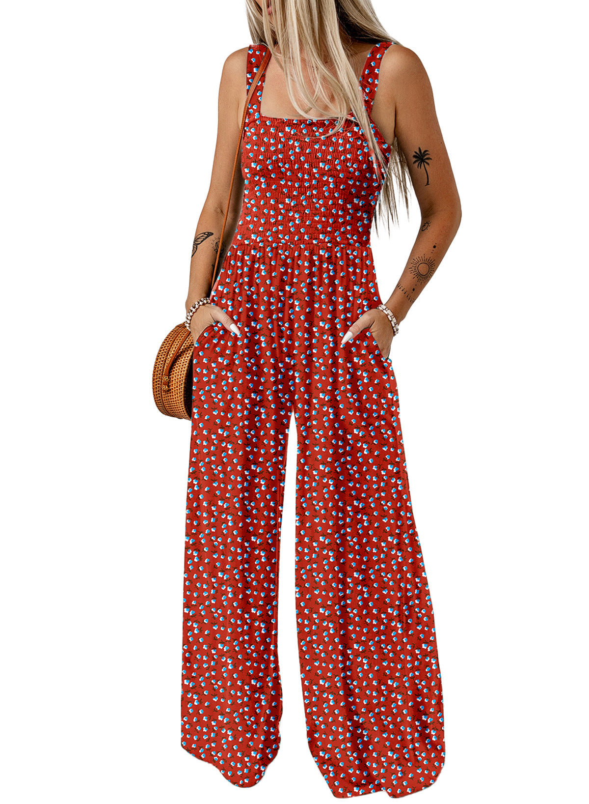 Adalyn | Women’s Elegant Spring Floral Wide-Leg Jumpsuit