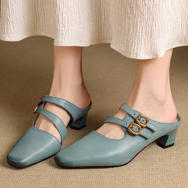 Donna | Women’s Dual Strap Mule Heels