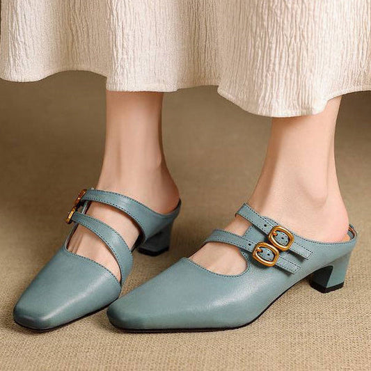 Donna | Women’s Dual Strap Mule Heels