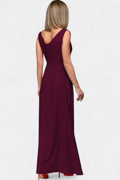 Elarisse | Women’s Elegant V Neck Maxi Dress with Slit