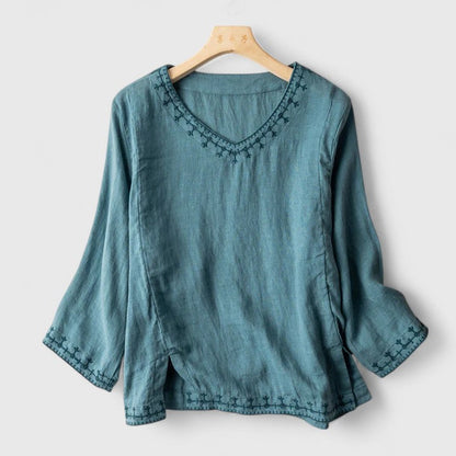 Avalyn | Women’s Embroidered V Neck Blouse