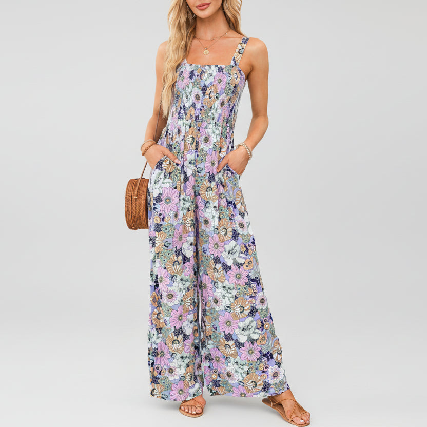 Adalyn | Women’s Elegant Spring Floral Wide-Leg Jumpsuit