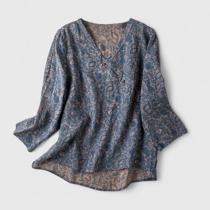 Everly | Women’s Boho Floral Long Sleeve Blouse