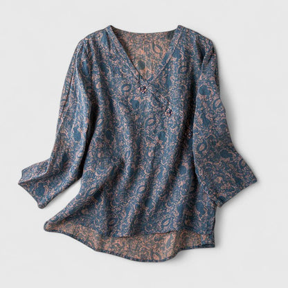 Everly | Women’s Boho Floral Long Sleeve Blouse