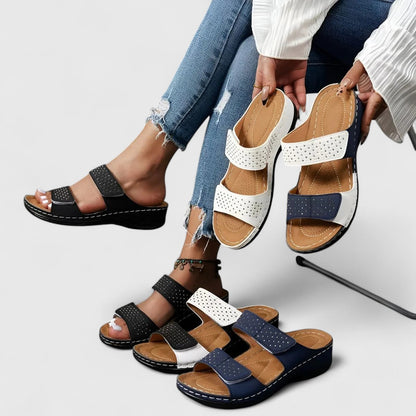 Briar | Women’s Orthopedic Double Strap Comfort Wedge Sandals