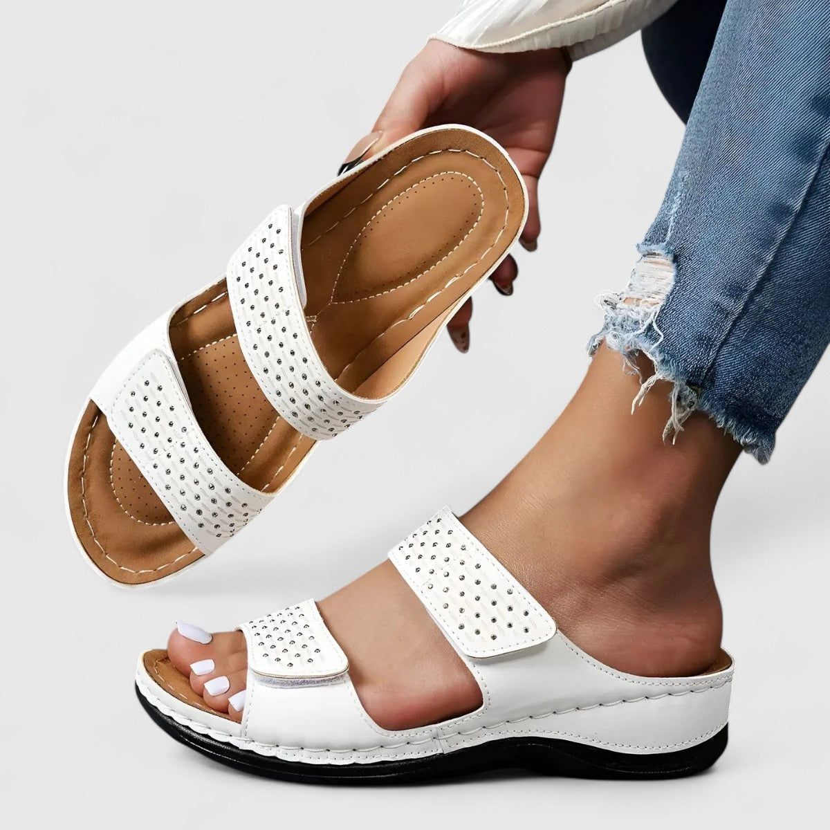 Briar | Women’s Orthopedic Double Strap Comfort Wedge Sandals