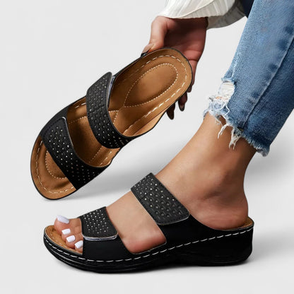 Briar | Women’s Orthopedic Double Strap Comfort Wedge Sandals