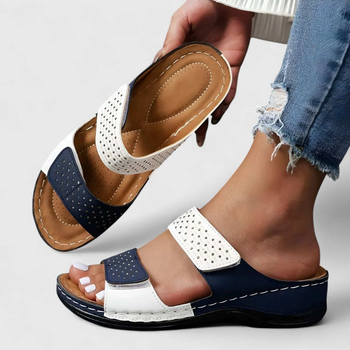 Briar | Women’s Orthopedic Double Strap Comfort Wedge Sandals